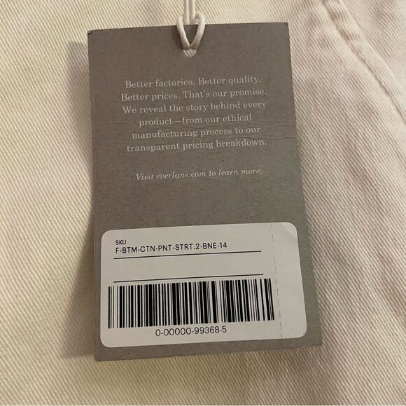 Everlane NWT High Rise Wide Leg Straight Crop Organic Cotton Minimalist Pant 14 - Picture 11 of 15